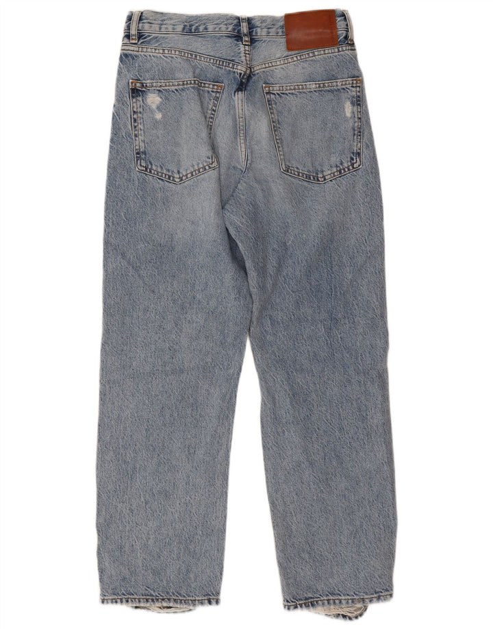 Jeans dritti effetto invecchiato da donna Zara EU 38 Small W28 L27 Blu