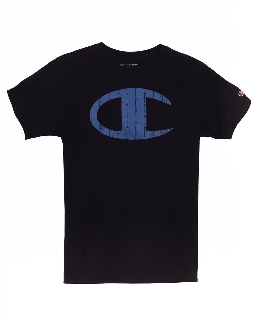T-shirt grafica da uomo Champion Top piccola in cotone nero