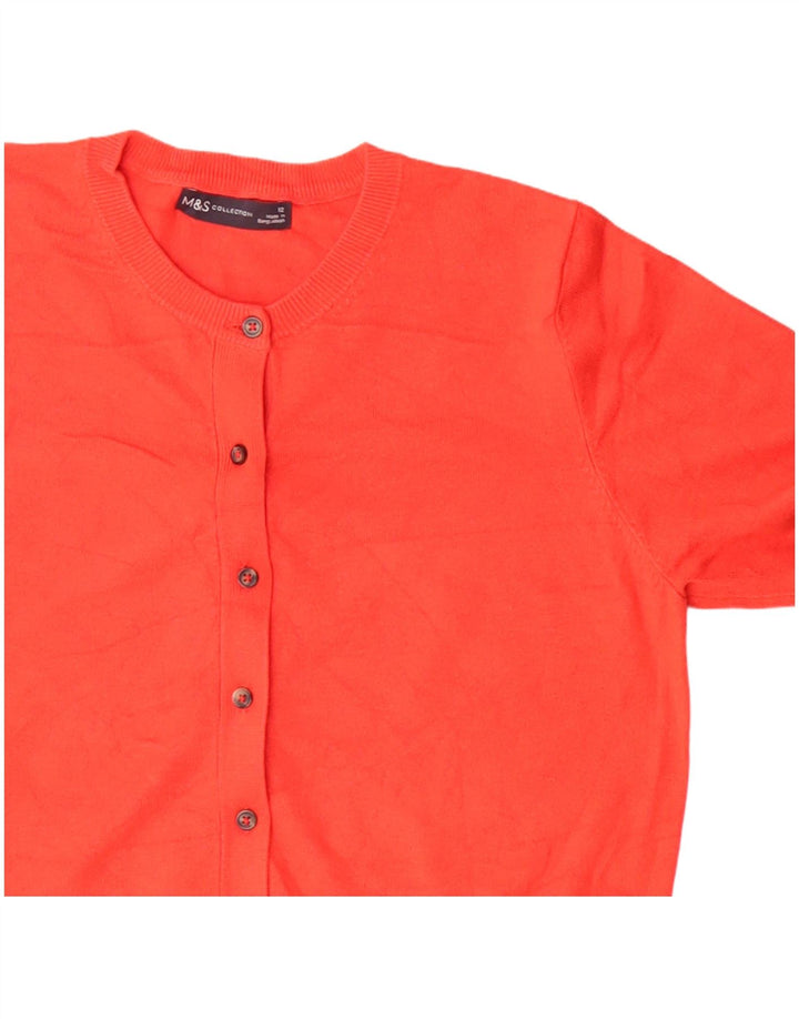 Maglione cardigan corto da donna Marks & Spencer UK 12 rosso medio