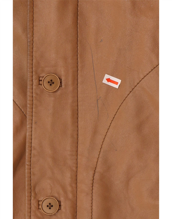 Giacca in pelle vintage da uomo IT 48 Marrone medio