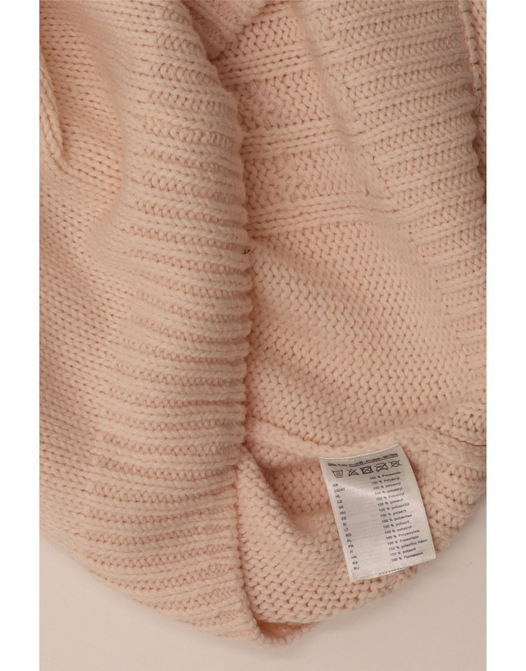 VINTAGE Womens Turtle Neck Jumper Sweater UK 16 Large Pink Polyacrylic