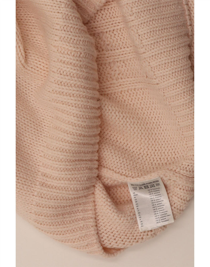 VINTAGE Womens Turtle Neck Jumper Sweater UK 16 Large Pink Polyacrylic