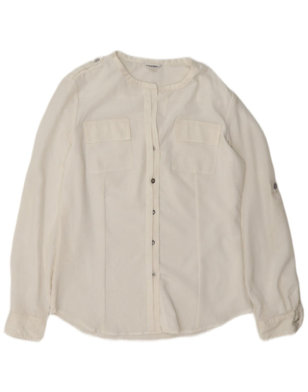 Camicia militare da donna Calvin Klein UK 10 piccola bianca