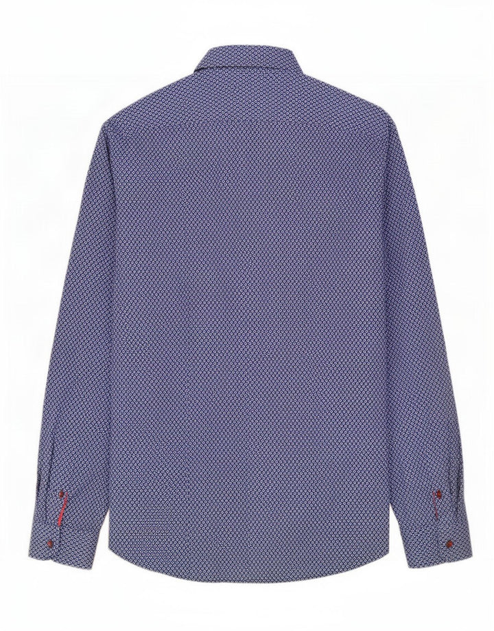 Camicia da uomo Ted Baker taglia 4 grande cotone floreale blu