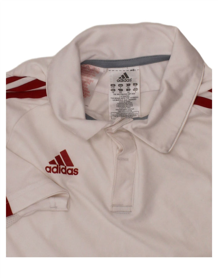 Polo ADIDAS da bambino Climacool 9-10 anni in poliestere bianco