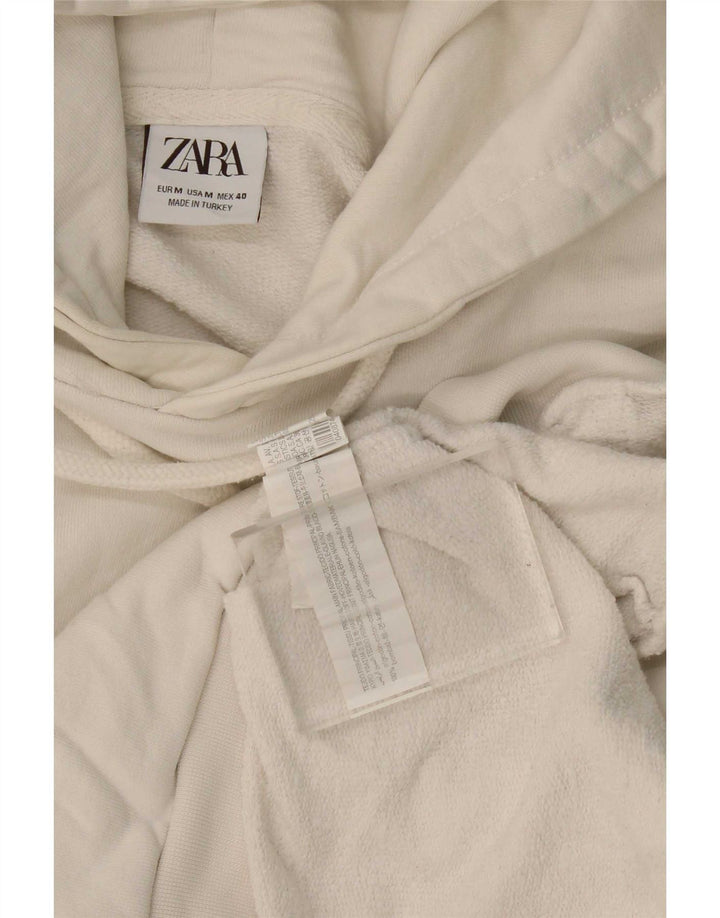 Maglione con cappuccio da uomo Zara in cotone bianco medio