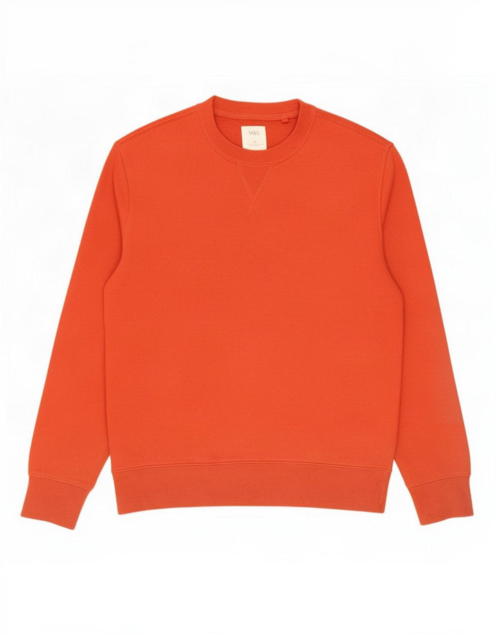 Felpa da uomo Marks & Spencer maglione rosso medio in cotone