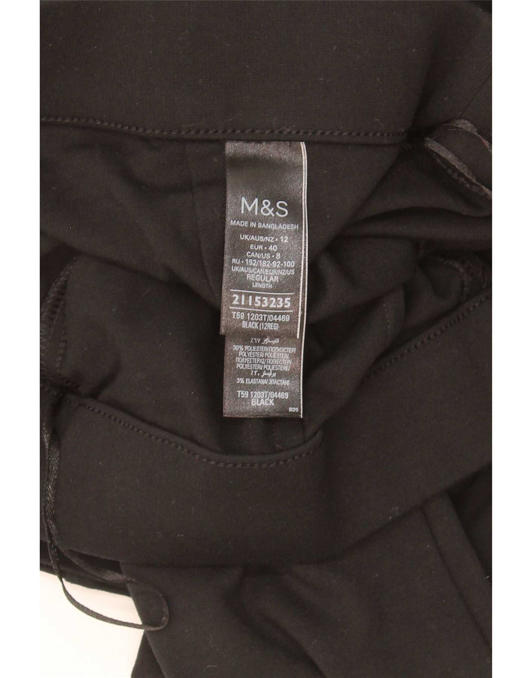 Pantaloni casual Bootcut da donna Marks & Spencer UK 12 Medio W30 L29 Nero
