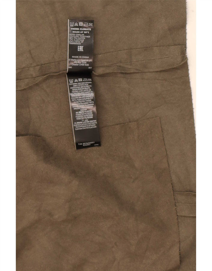 Top cardigan da donna Marks & Spencer UK 14 grande poliestere kaki