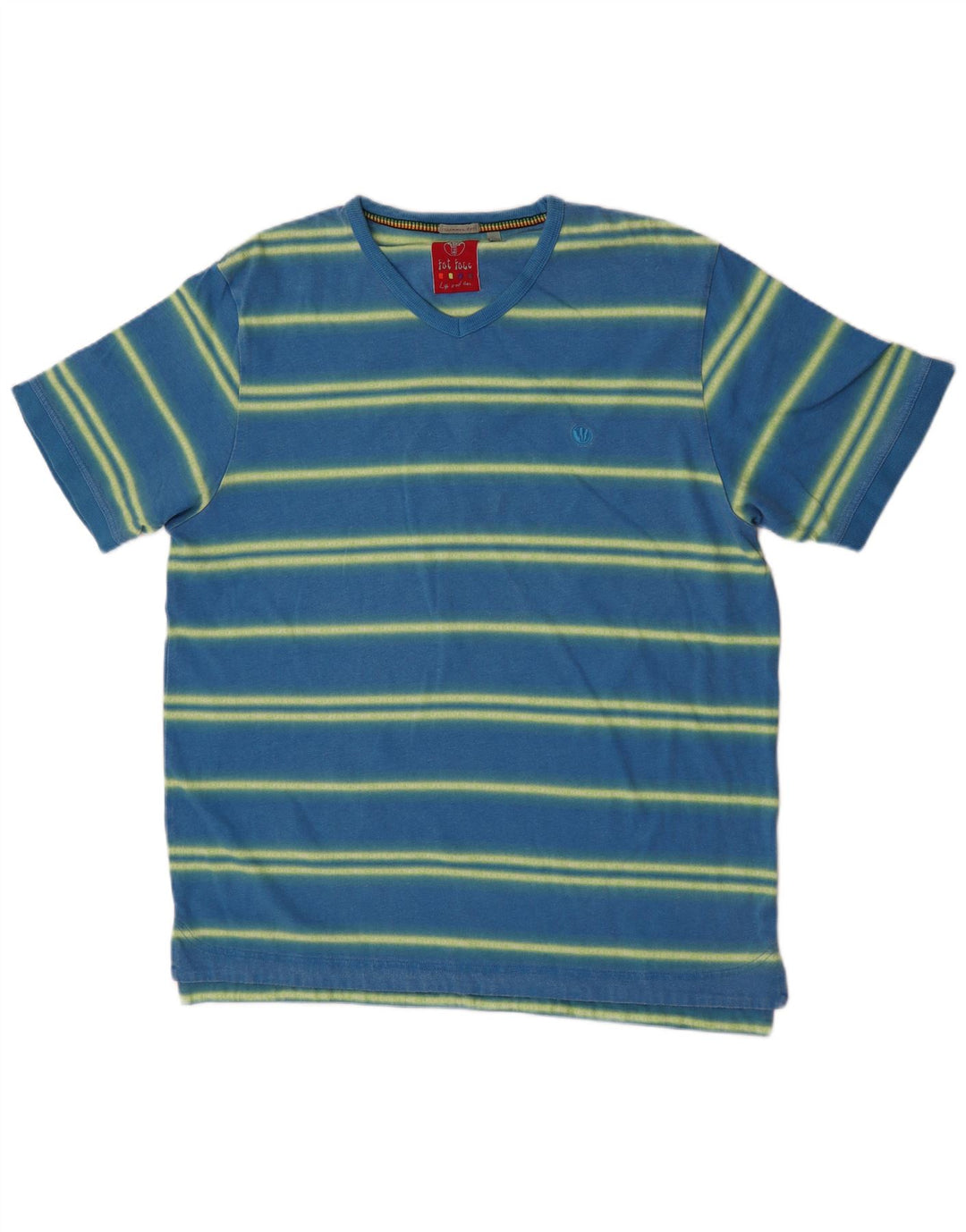 T-shirt da uomo Fat Face Top in cotone a righe blu grandi