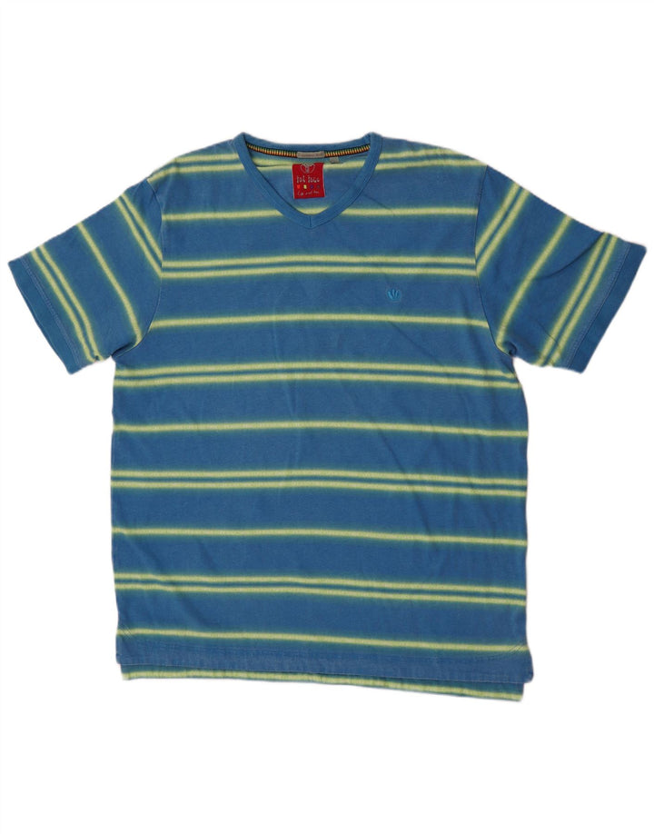 T-shirt da uomo Fat Face Top in cotone a righe blu grandi