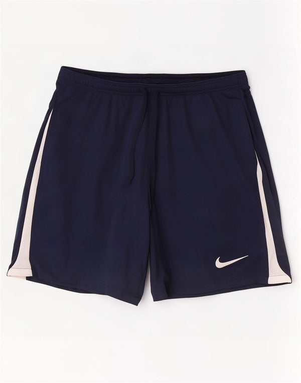 Pantaloncini sportivi Nike da uomo slim fit, grandi, in poliestere color block blu navy