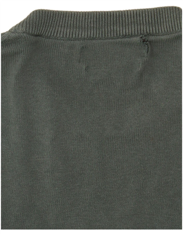 Maglione maglione girocollo da uomo Marks & Spencer in cotone verde medio