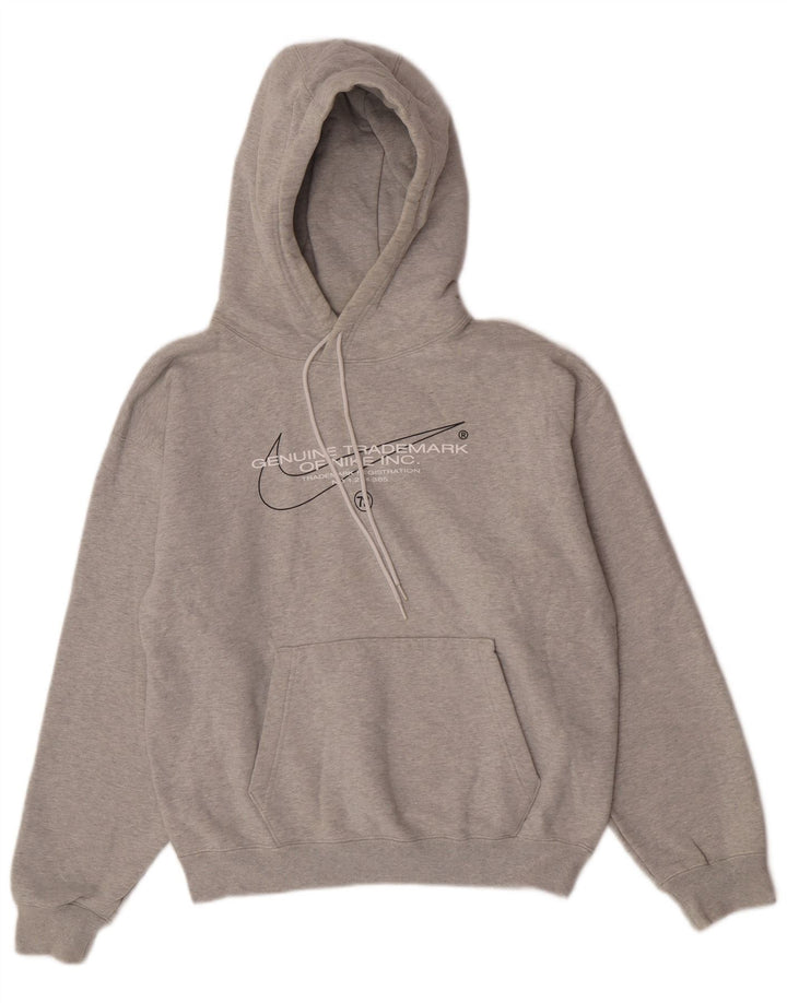 Felpa con cappuccio grafica Nike da uomo piccola in cotone grigio