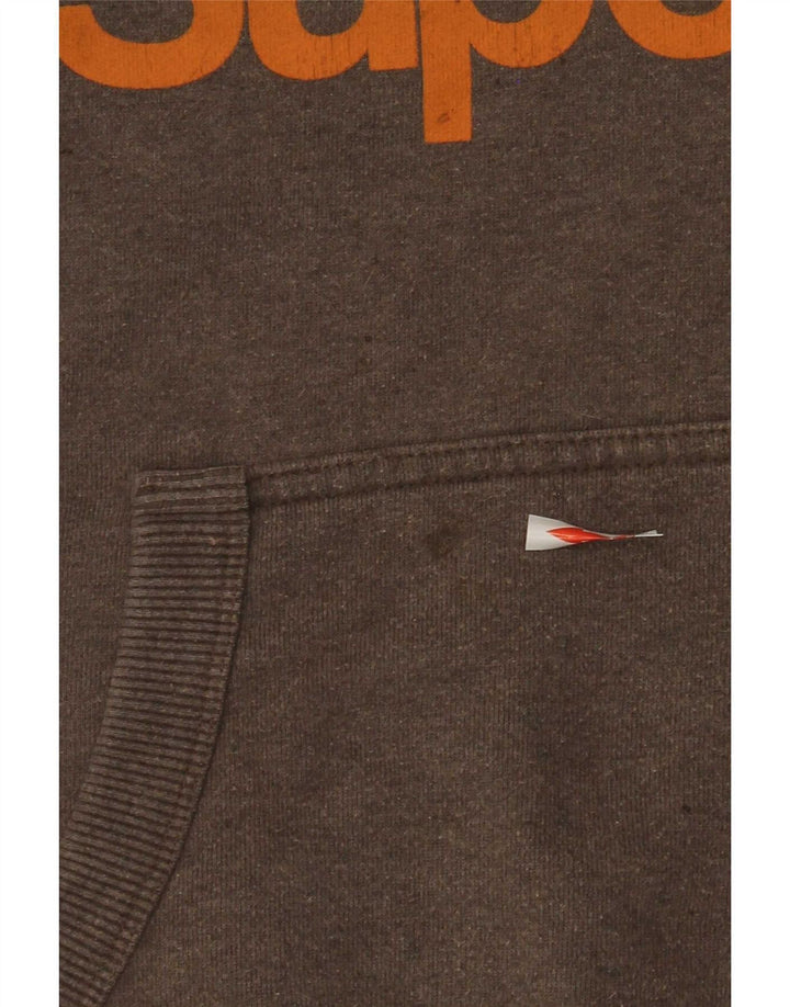 Maglione con cappuccio grafico da uomo Superdry piccolo in cotone marrone
