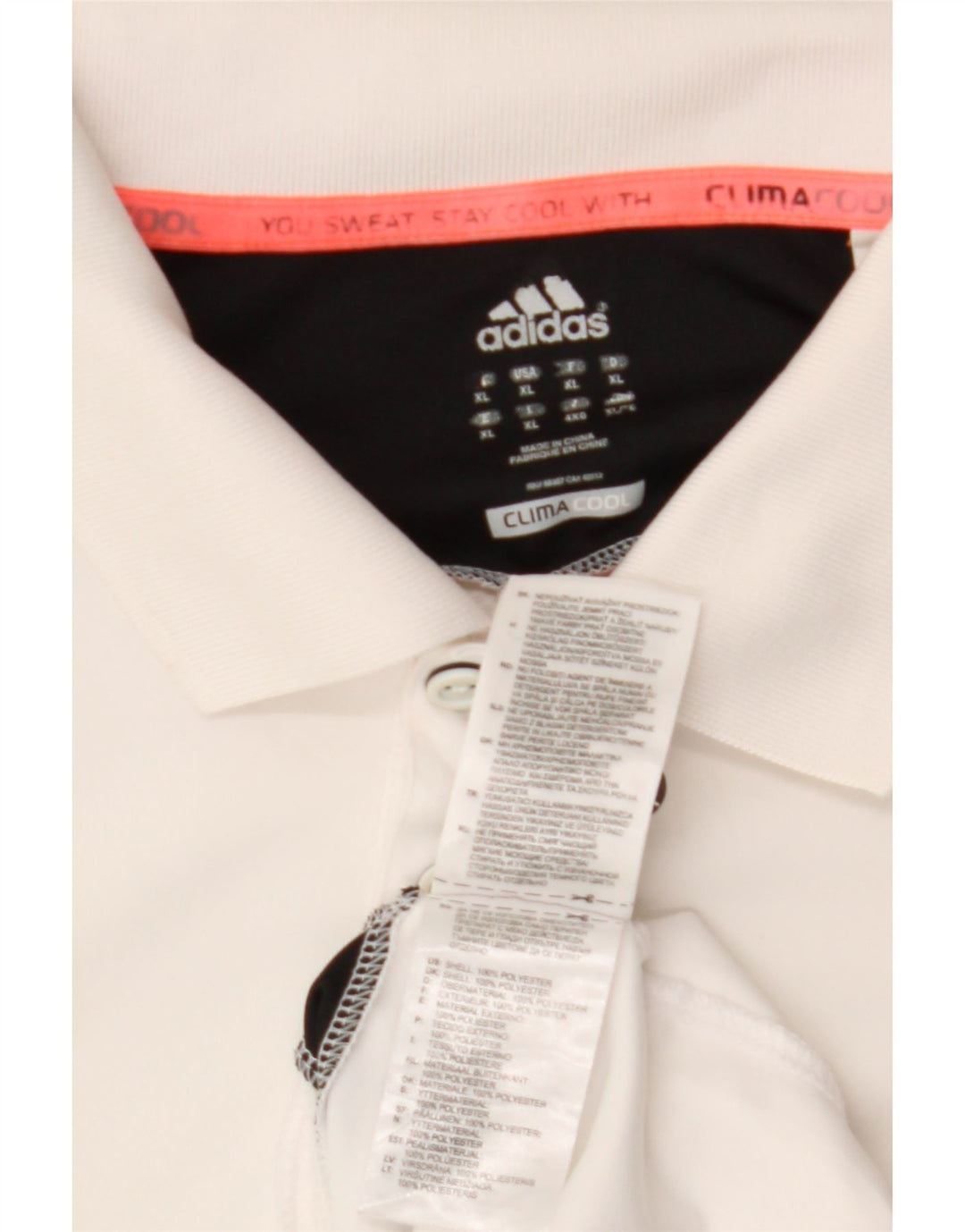 Polo ADIDAS da uomo Climacool XL poliestere color block bianco