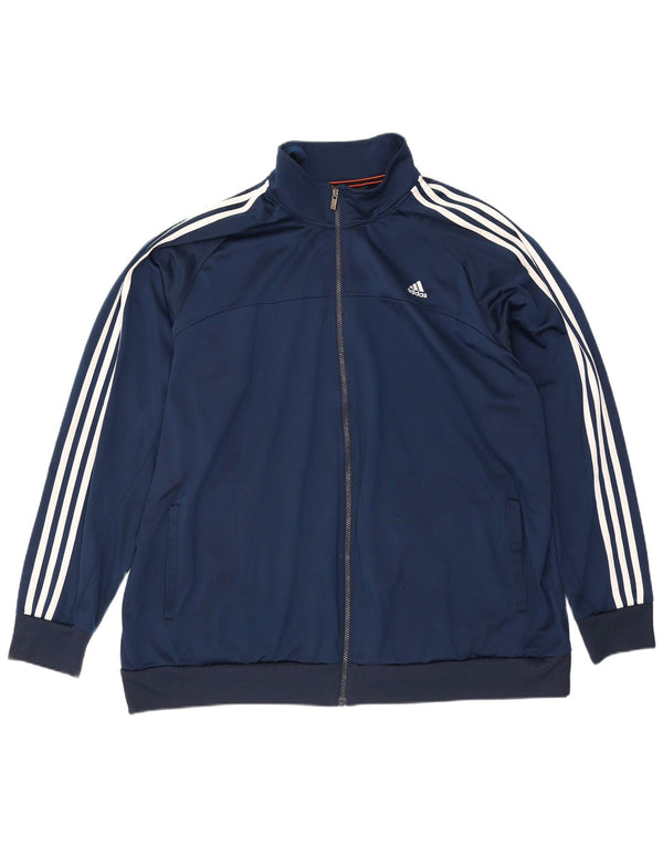 Giacca da tuta da uomo Adidas UK 56/58 3XL Poliestere a righe blu navy