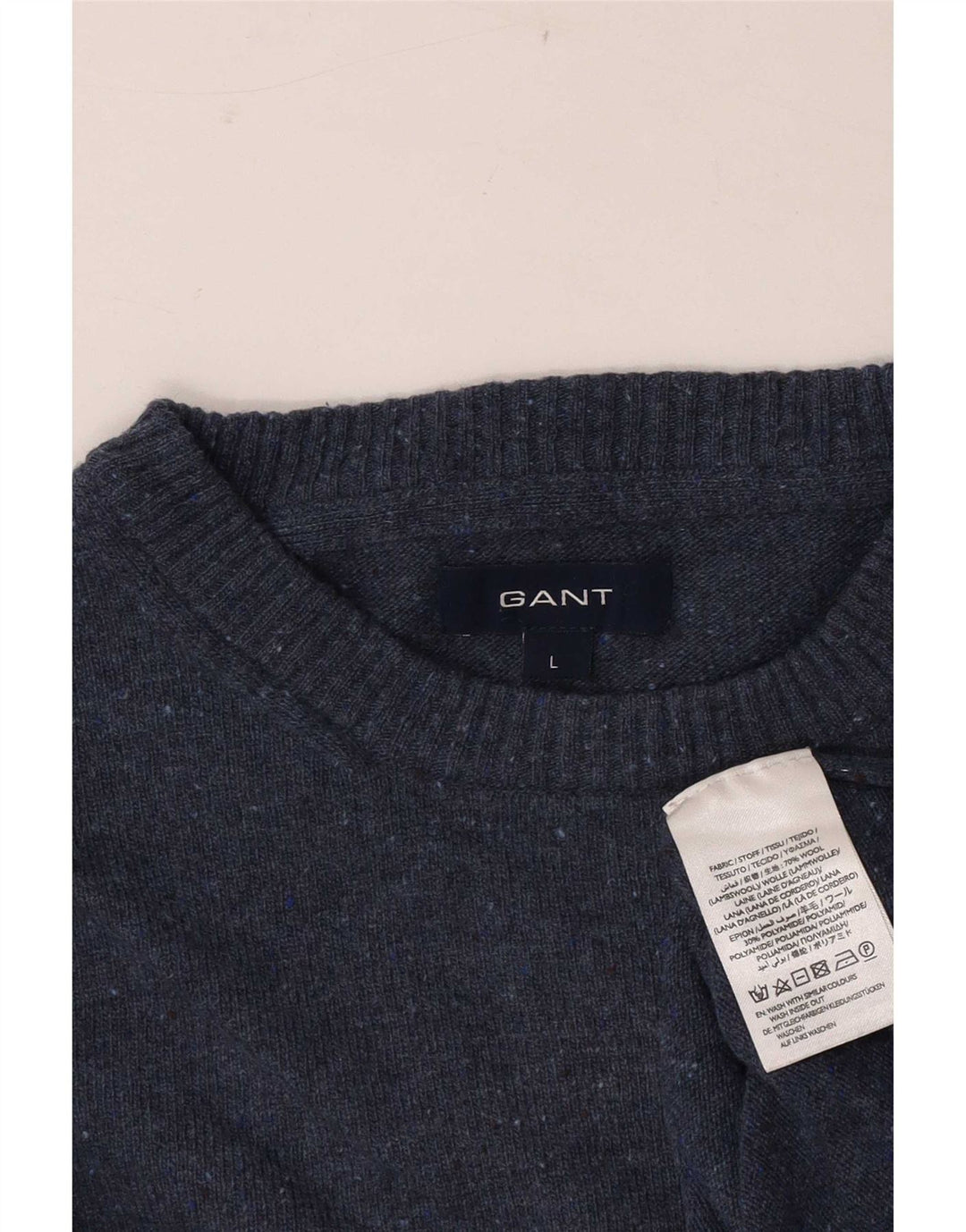 Gant Maglione da uomo girocollo maglione grande lana screziata blu