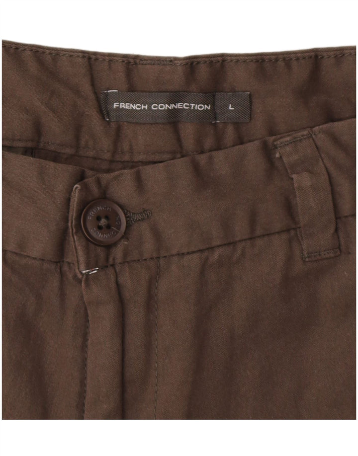 FRENCH CONNECTION Pantaloncini chino da uomo grandi W34 cotone marrone