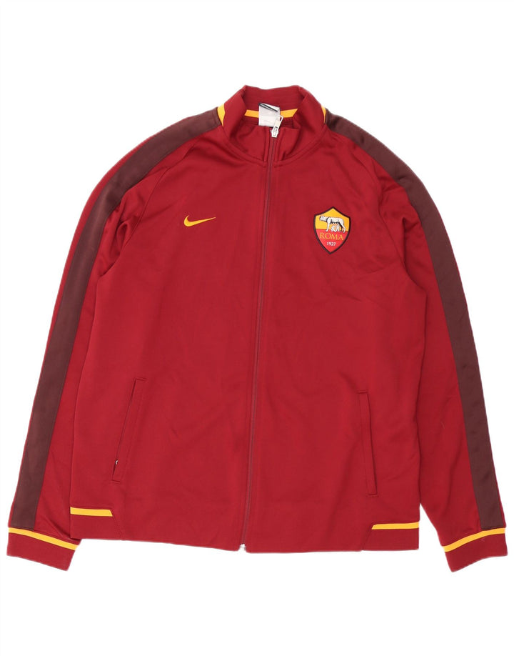 Giacca da tuta da uomo NIKE As Roma XL rossa in poliestere color block