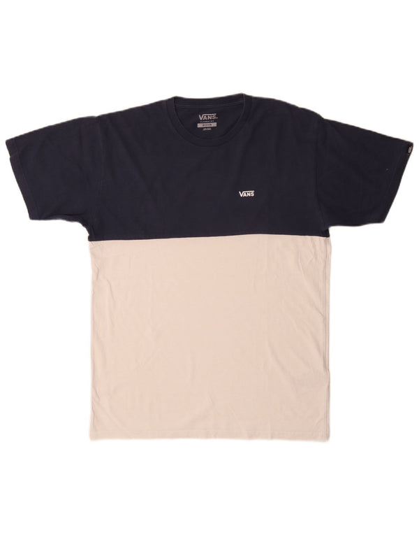 T-shirt da uomo Vans Classic Fit, top in cotone color block blu medio