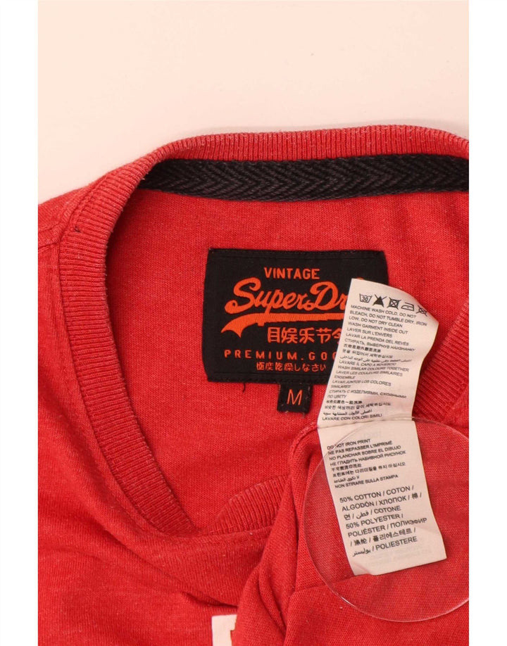 T-shirt grafica da uomo Superdry Top in cotone rosso medio
