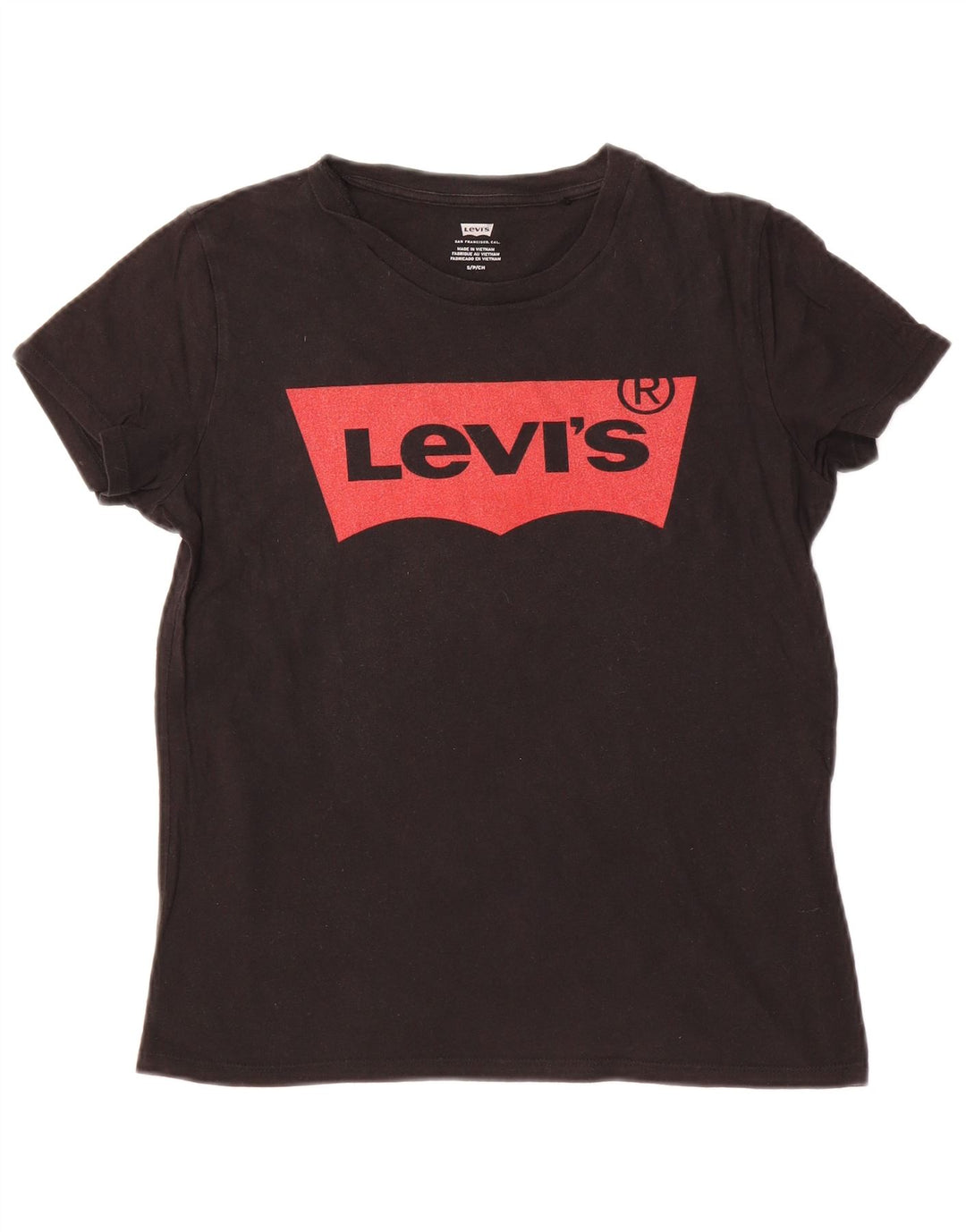 LEVI'S Womens Graphic T-Shirt Top UK 10 Small Black Cotton