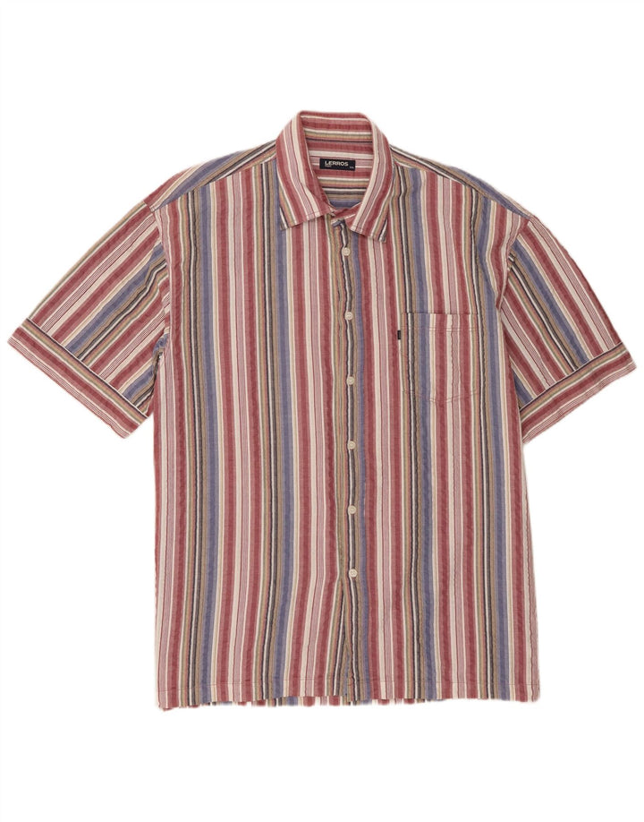 Camicia a maniche corte da uomo Lerros 2XL Cotone a righe multicolore