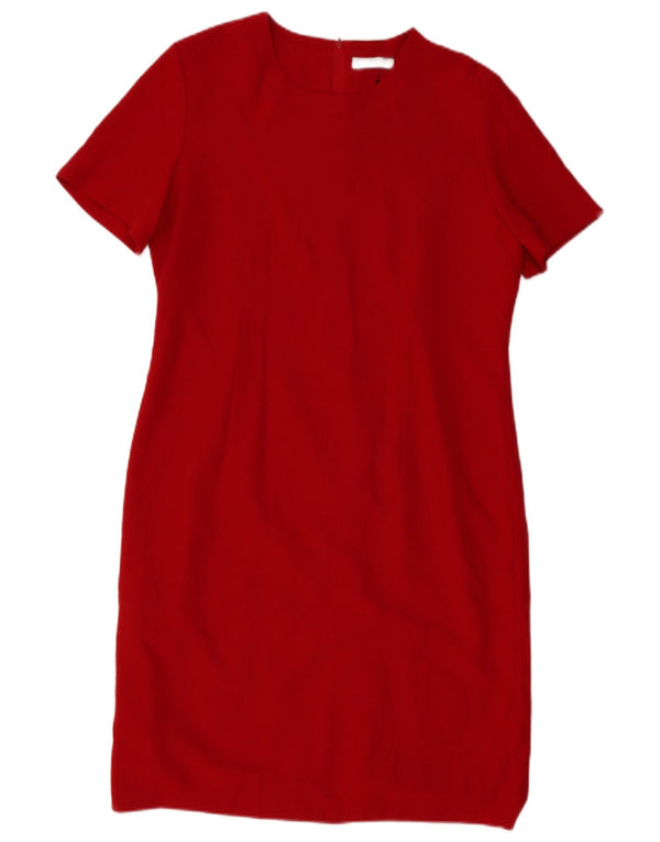MARKS & SPENCER Womens Sheath Dress UK 14 Large Red