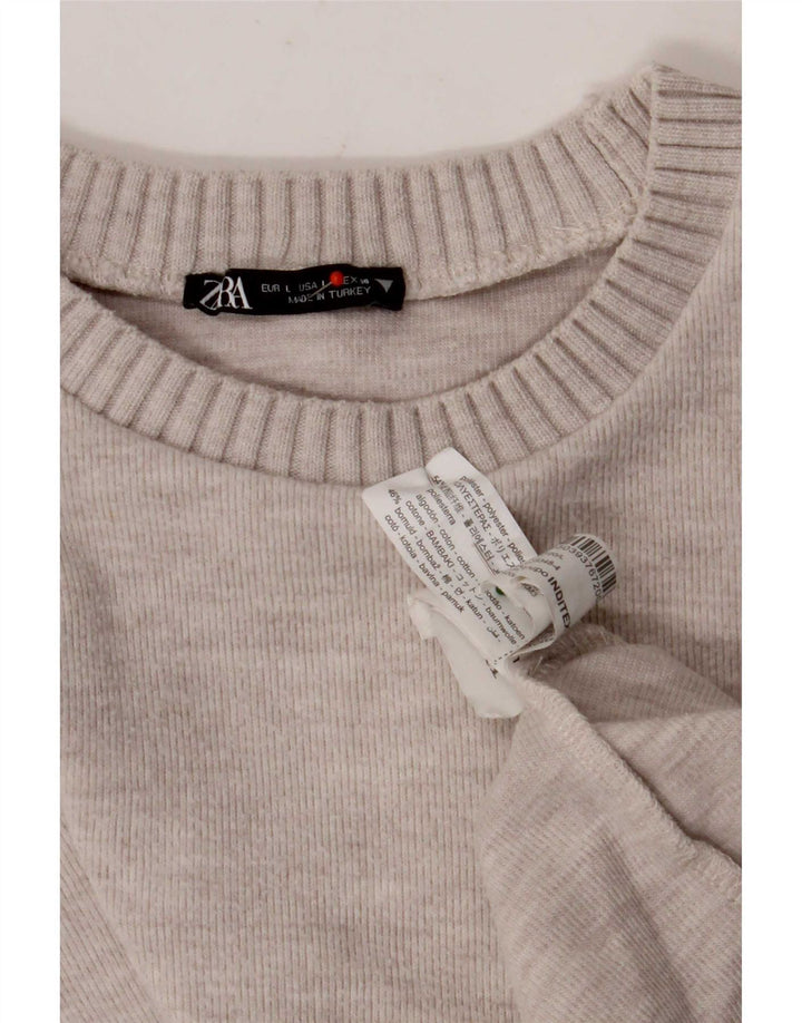 Top corto da donna Zara in camicetta UK 16 grande poliestere beige