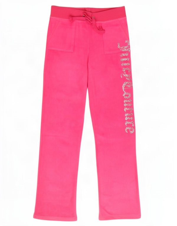 Pantaloni da tuta in velluto grafico da donna Juicy Couture UK 20 2XL Rosa