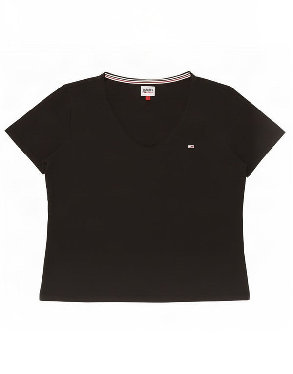T-shirt da donna Tommy Hilfiger Top UK 16 grande cotone nero