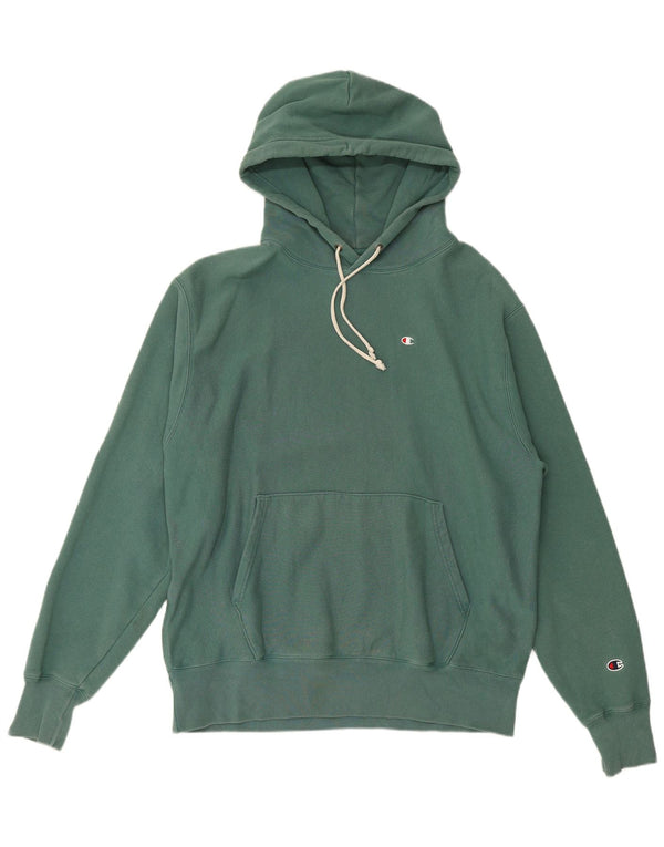 Felpa con cappuccio da uomo Champion Large in cotone verde
