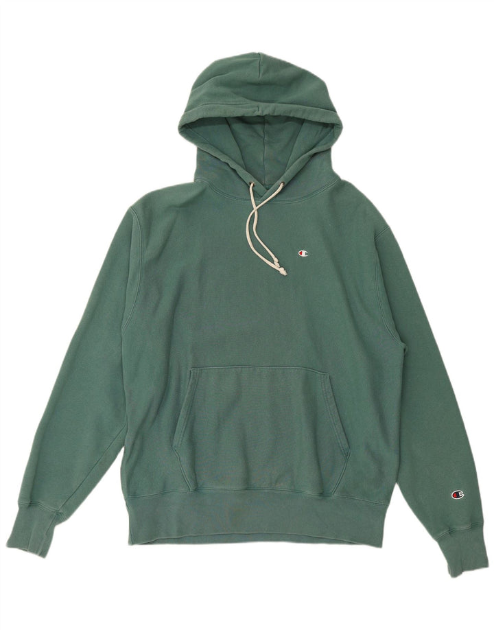 Felpa con cappuccio da uomo Champion Large in cotone verde