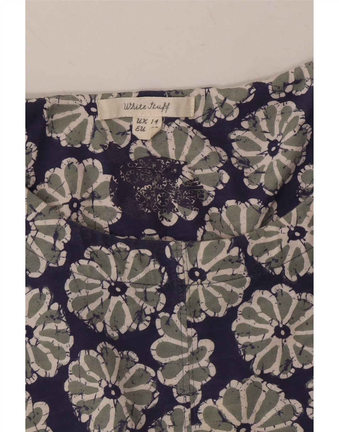 WHITE STUFF Womens Basic Dress UK 14 Large Blue Floral Vintage White Stuff and Second-Hand White Stuff from Messina Hembry 