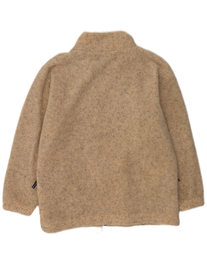 Giacca in pile vintage da uomo UK 42 XL Poliestere chiazzato beige