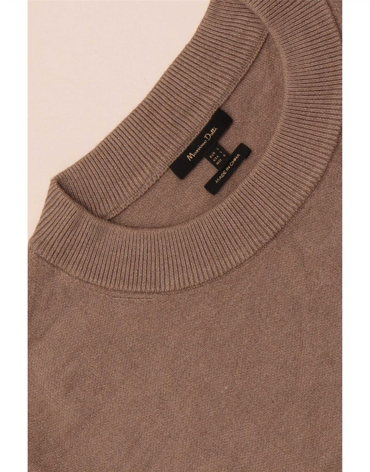 Maglione maglione girocollo grafico da uomo Massimo Dutti grande grigio