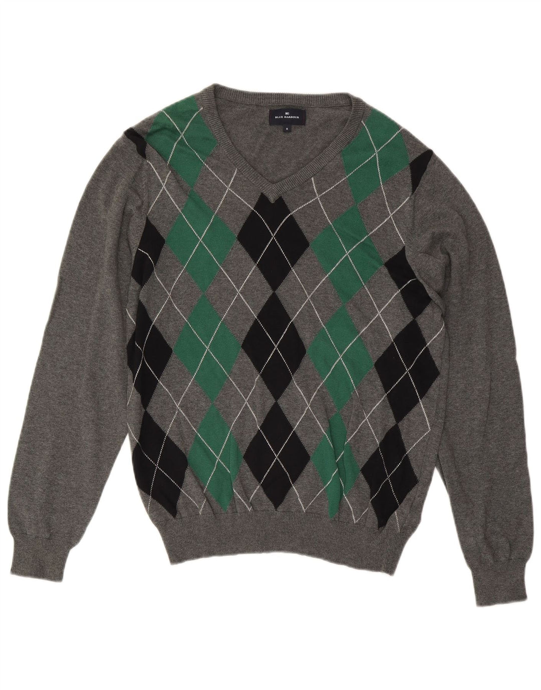 Maglione da uomo con scollo a V blu Harbour Marks & Spencer grigio medio