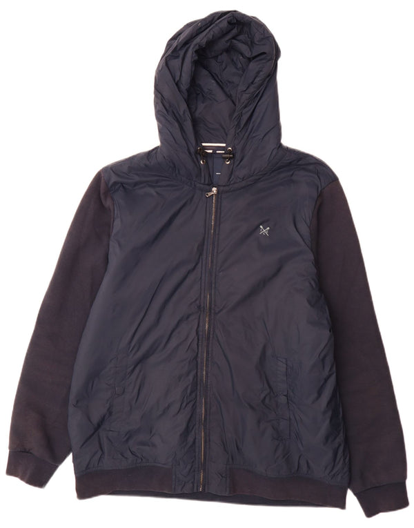 Crew Clothing Giacca imbottita con cappuccio da uomo UK 42 XL Blu navy Colourblock