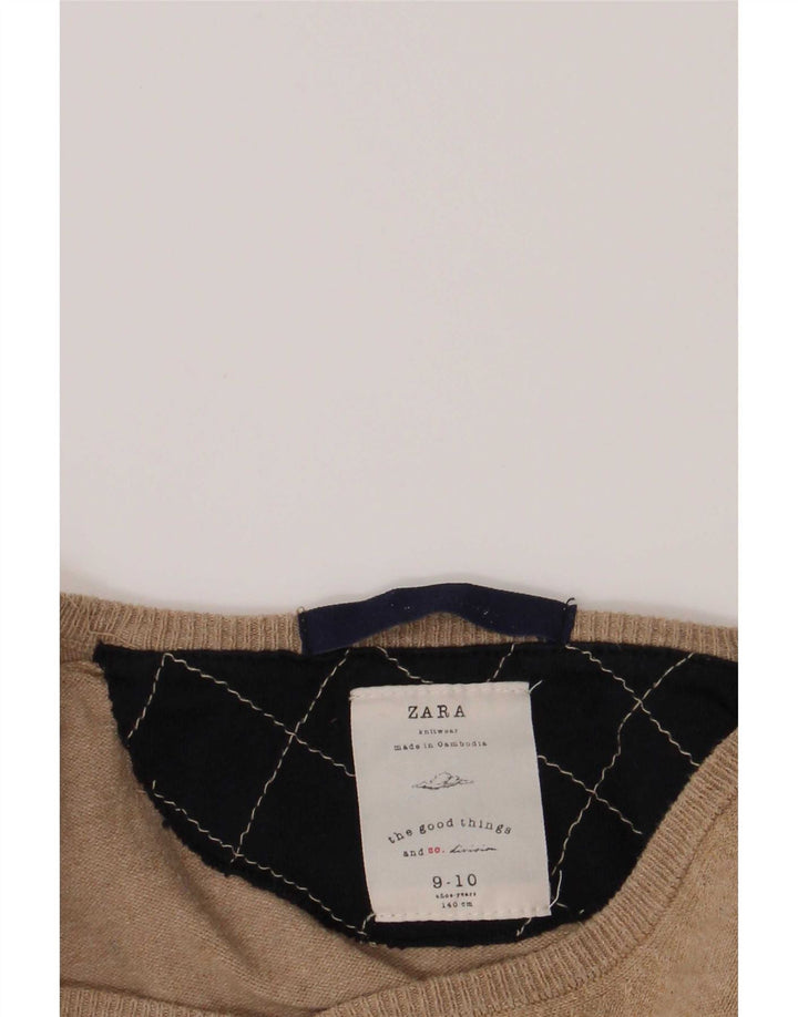 Maglione Zara da bambino con scollo a V 9-10 anni Beige