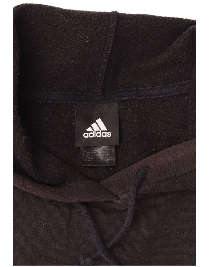 Maglione con cappuccio grafico da uomo ADIDAS grande in cotone nero