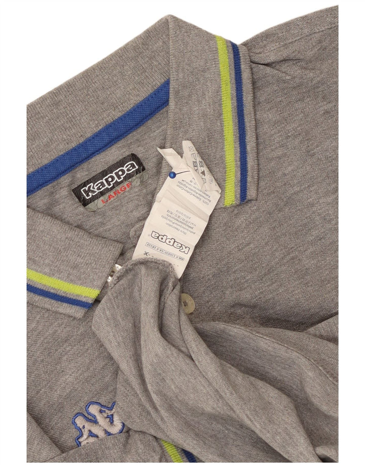 Polo Kappa Uomo Large in cotone mélange grigio