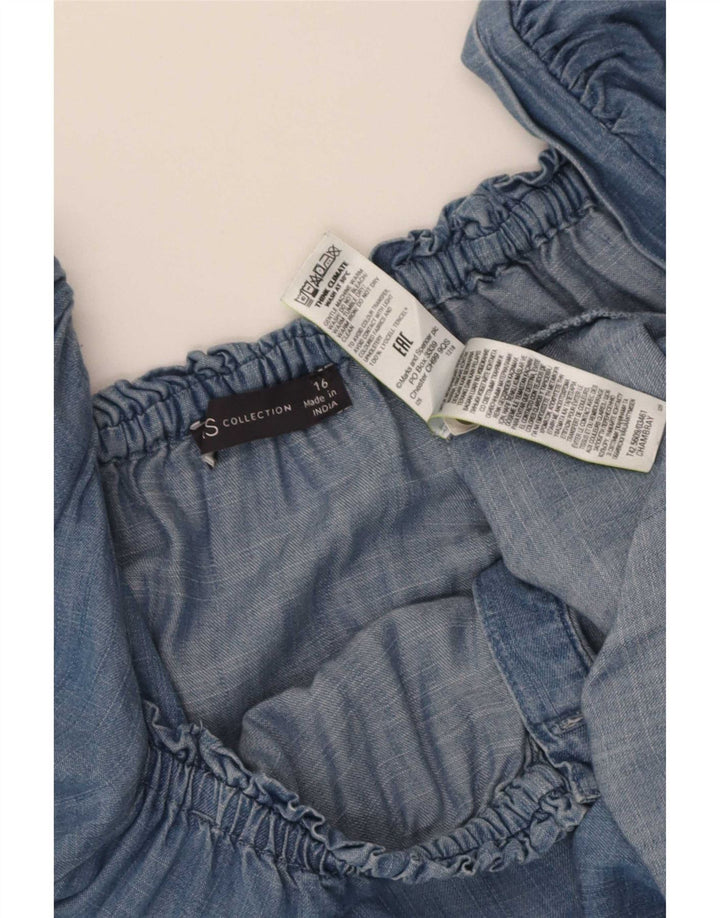 Abito lungo da donna Marks & Spencer UK 16 Large Lyocell blu