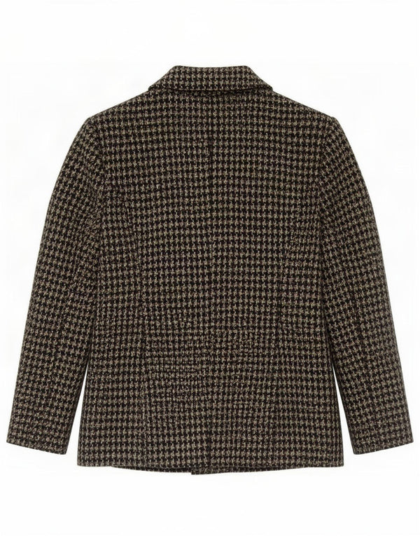Giacca blazer da donna con maniche a 3/4 bottoni Kew UK 14 pied de poule verde medio