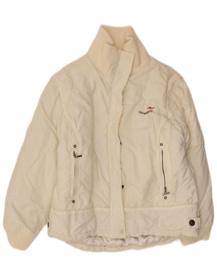 KANGAROOS Giacca imbottita da donna UK 18 XL Cotone bianco