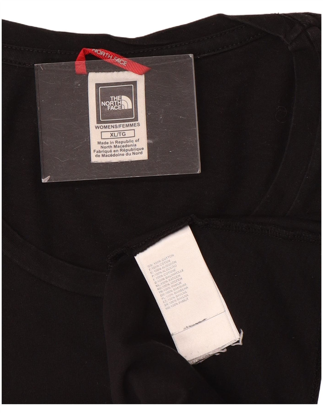 THE NORTH FACE T-shirt grafica da donna Top UK 18 XL Cotone nero