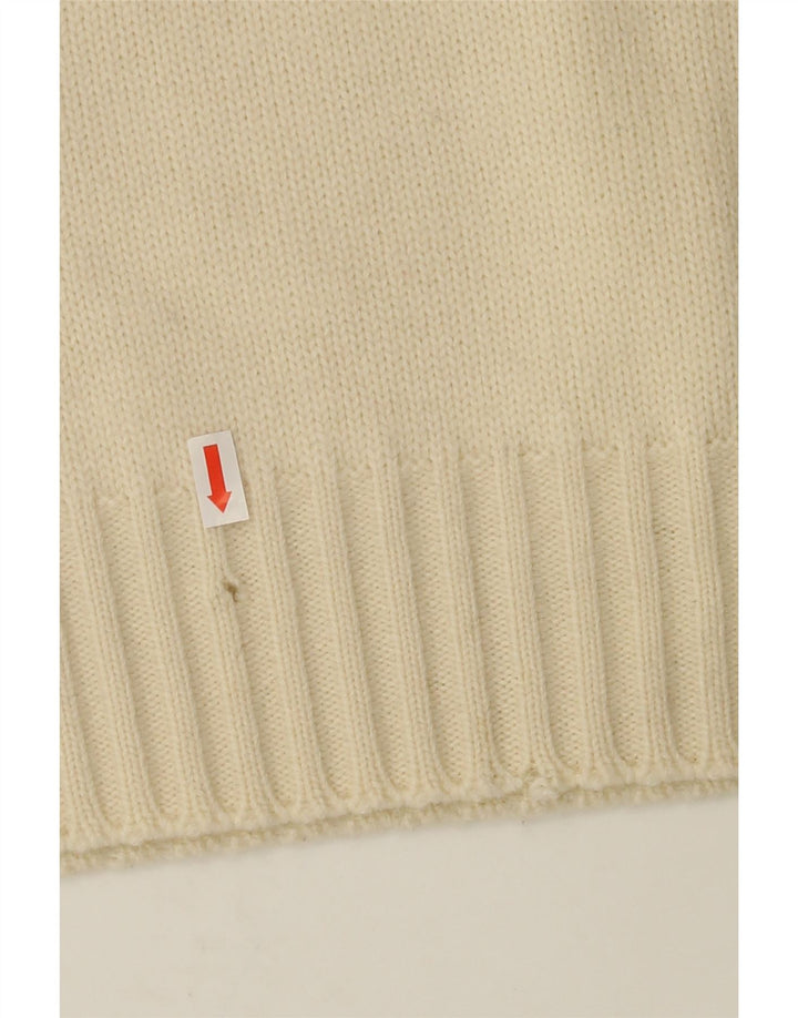 TOM TAILOR Mens Boat Neck Jumper Sweater Small Off White Fair Isle Vintage Tom Tailor and Second-Hand Tom Tailor from Messina Hembry 