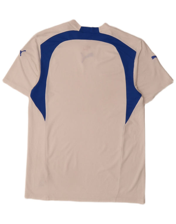 T-shirt da uomo Puma Top Small in poliestere color block bianco