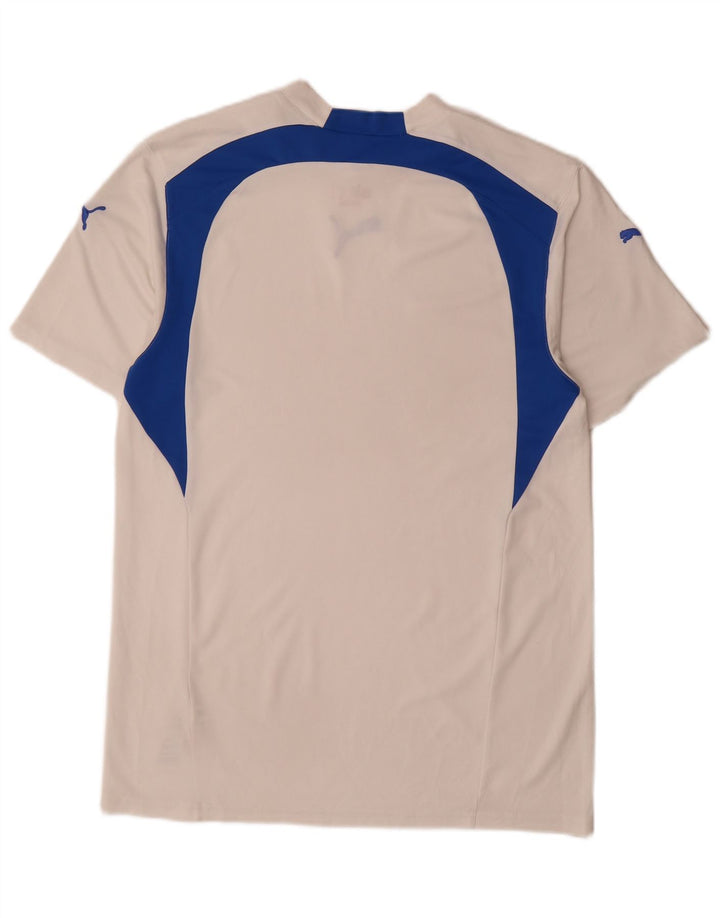 T-shirt da uomo Puma Top Small in poliestere color block bianco