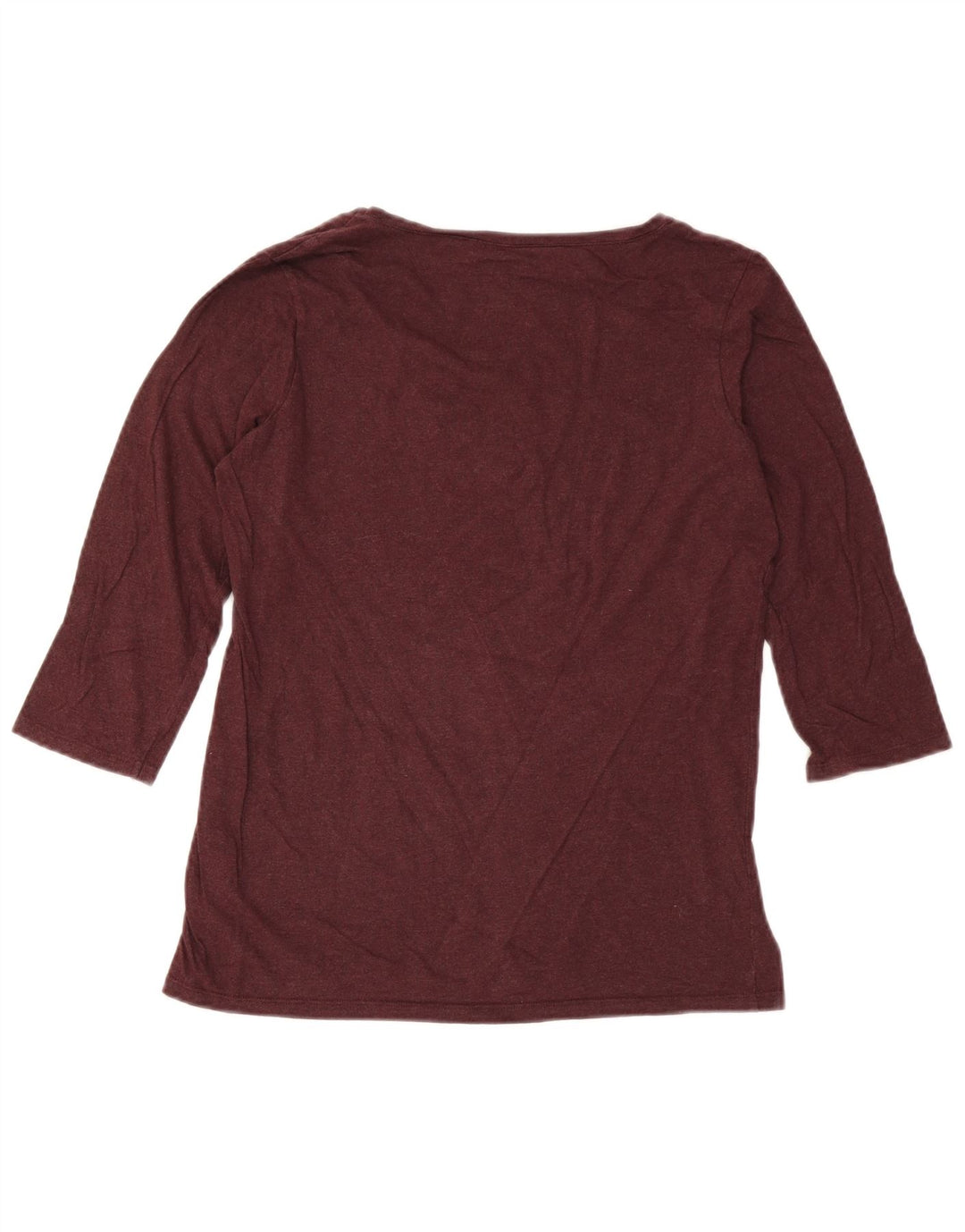 Top da donna Fat Face manica 3/4 UK 14 cotone bordeaux medio
